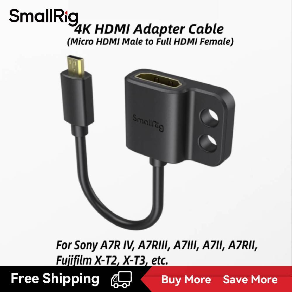 SmallRig Universal Camera Ultra Slim 4K HDMI Adapter Cable (D to A) 3021