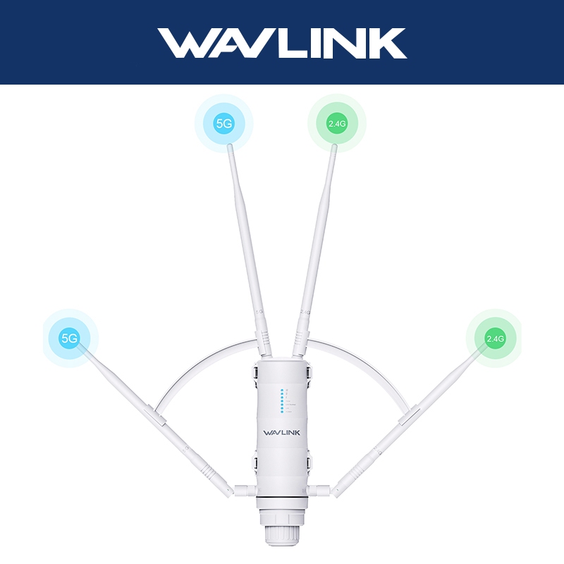 Wavlink AC1200 Outdoor Access Point Dual Band Signal Extender Wireless AP/Range Extender พร้อม POE