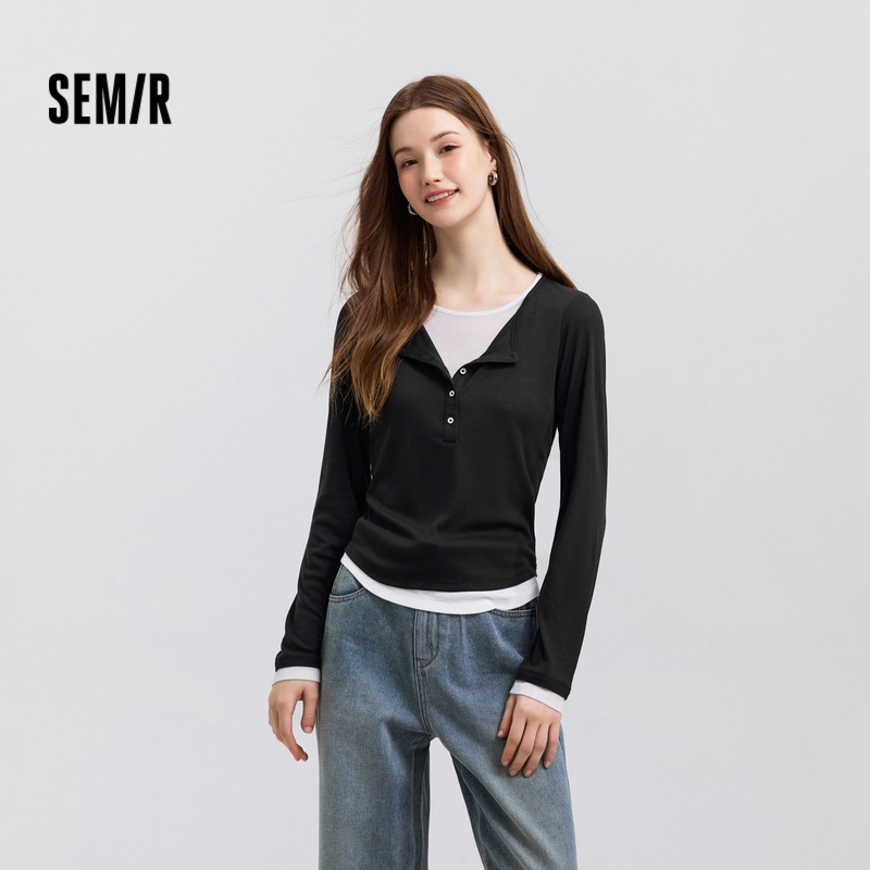Semir เสื้อแขนยาวผู้หญิง รัดรูป ใส่แล้วดูผอม ฤดูใบไม้ผลิ 2025