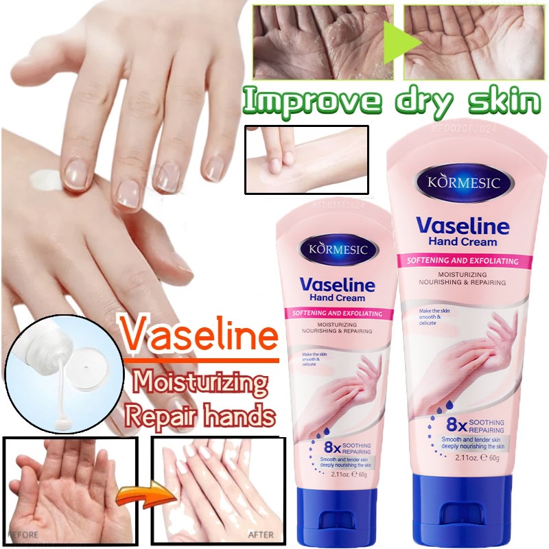 VASELINE วาสลีนแฮนด์ครีม 60ก ให้ความชุ่มชื้นพิเศษปรับปรุงผิวแห้งซ่อมแซมบํารุงครีมทามือให้ความชุ่มชื้น