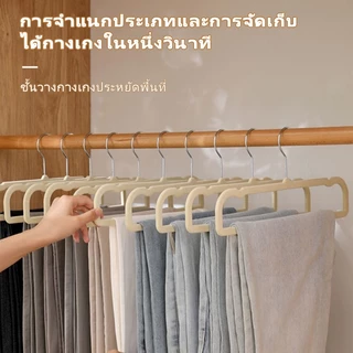 [แขวนกางเกง] 30Pcs ไม้แขวนเสื้อกำมะหยี่ ที่กางเกง แขวนผ้า กันลืน เคลือบพลาสติก ผู้ใหญ่ 35*16cm