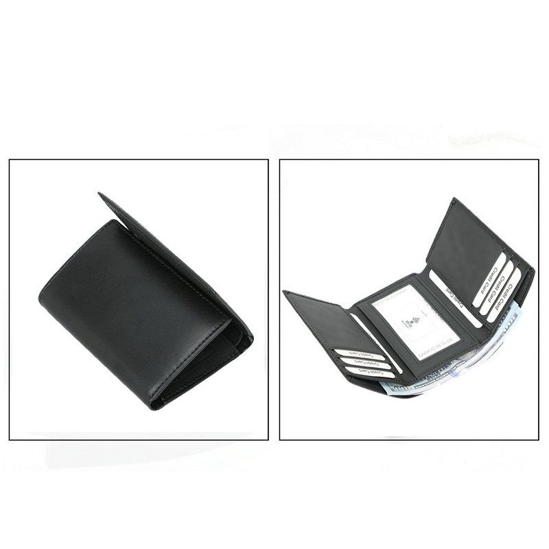 Genodern Trifold กระเป๋าสตางค์ผู้ชายช่องใส่การ์ดหลายช่องกระเป๋าสตางค์สําหรับผู้ชาย RFID Blocking กระเป๋าชาย