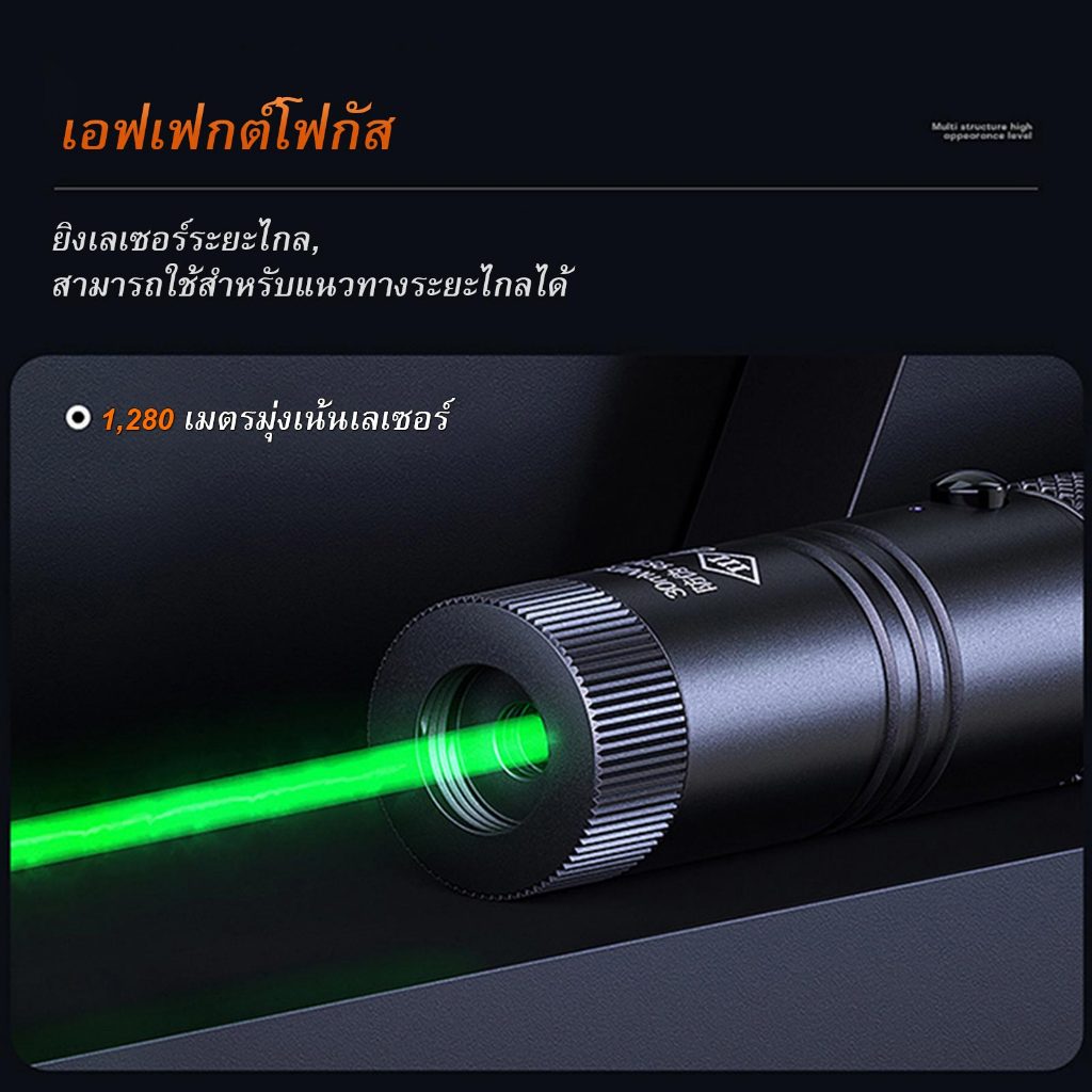 SUPERFIRE J02 ไฟฉายเลเซอร์ USB ชาร์จใหม่ได้ ตัวชี้อลูมิเนียมอัลลอยด์ ไฟฉายสีเขียว - รูปที่ 3