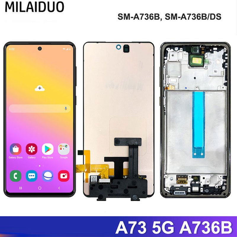 หน้าจอ AMOLED สําหรับ Samsung Galaxy A73 5G A736 A736B จอแสดงผล Lcd หน้าจอสัมผัสสําหรับ Samsung A73 