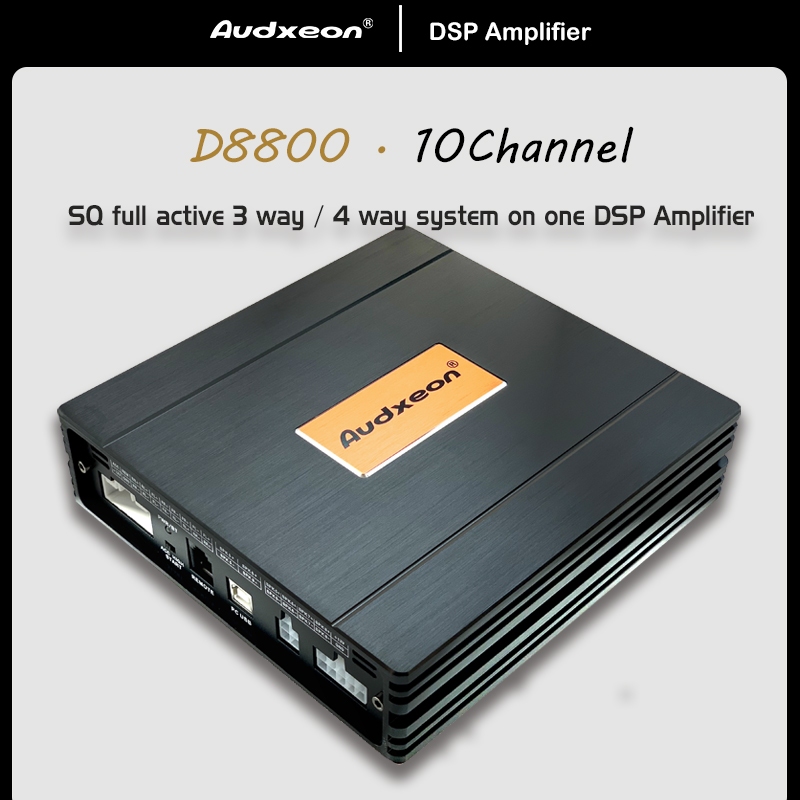 Audxeon D8800 เครื่องขยายเสียงรถยนต์ DSP+AMP 10 ช่อง 31 Band EQ บลูทูธ 6 อินพุต 10 เอาท์พุต