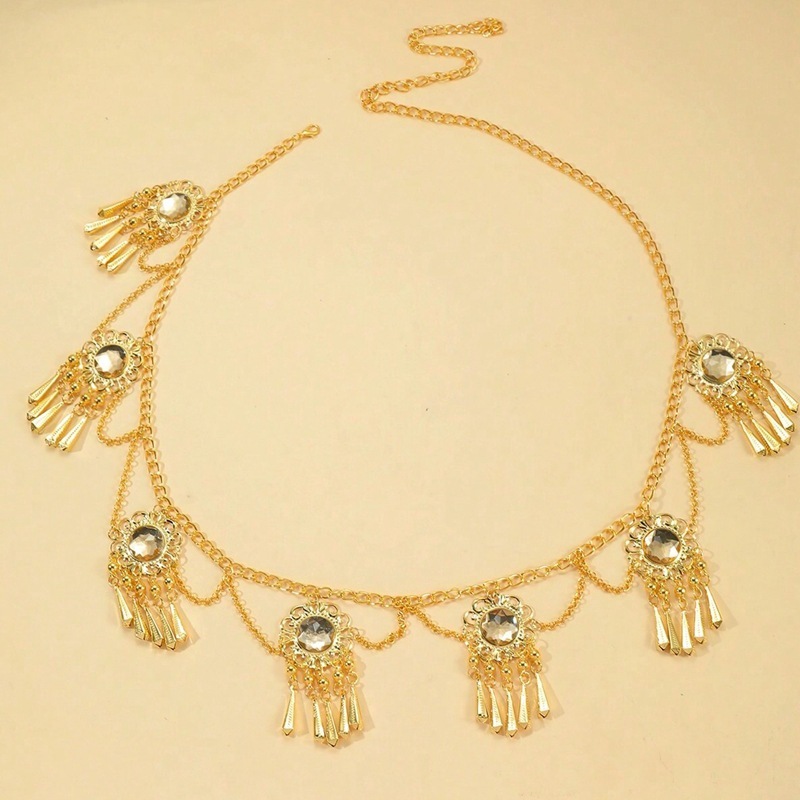 ห่วงโซ่เอวอุปกรณ์เอวโซ่ยาวหลายชั้นโซ่เหรียญพู่เข็มขัดสร้อยข้อมืออุปกรณ์อาหรับเต้นรําอุปกรณ์เสริม - รูปที่ 7