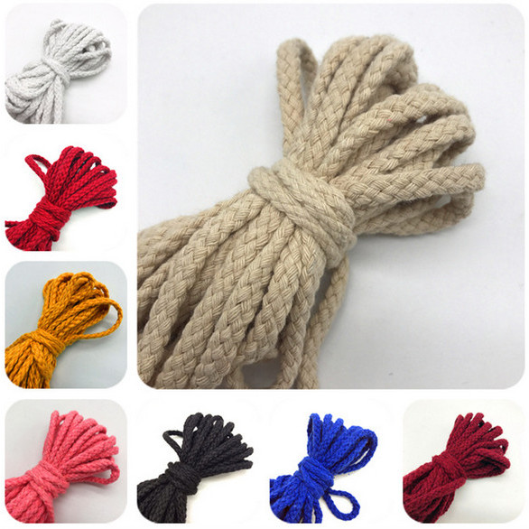 5yards 5 มม.เชือกฝ้าย Twisted สําหรับ Handmade ตกแต่ง DIY Craft ทอ String ด้ายสายไฟ