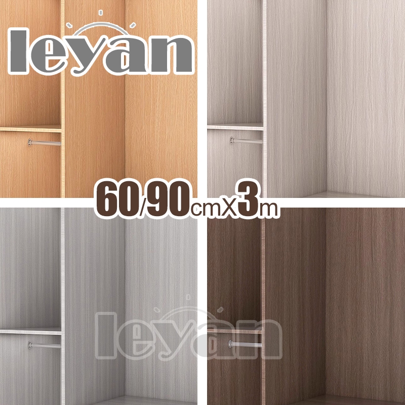 60/90cmx3m สติกเกอร์ลายไม้กันน้ํา Self-Adhesive เดสก์ท็อปสติกเกอร์ตู้สติกเกอร์สติกเกอร์ประตูไม้ Grai