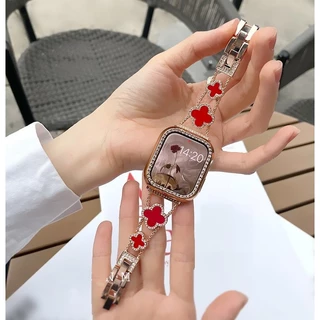 Clover Watch Strap For Redmi Watch 6 สาย Redmi Watch 5 Strap Bling สาย Redmi 6 Strap Diamond Redmi 5 Active สาย Redmi 5 Case Metal Redmi 4 เคส For Mi Band 9 Pro/Mi Band 8 Pro Redmi 5 lite PC Redmi 6 เคส