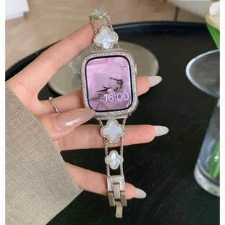 Clover Watch Strap For Redmi Watch 6 สาย Redmi Watch 5 Strap Bling สาย Redmi 6 Strap Diamond Redmi 5 Active สาย Redmi 5 Case Metal Redmi 4 เคส For Mi Band 9 Pro/Mi Band 8 Pro Redmi 5 lite PC Redmi 6 เคส