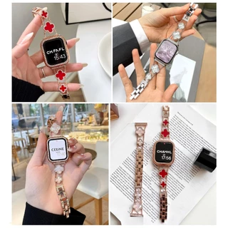 Clover Watch Strap For Redmi Watch 6 สาย Redmi Watch 5 Strap Bling สาย Redmi 6 Strap Diamond Redmi 5 Active สาย Redmi 5 Case Metal Redmi 4 เคส For Mi Band 9 Pro/Mi Band 8 Pro Redmi 5 lite PC Redmi 6 เคส