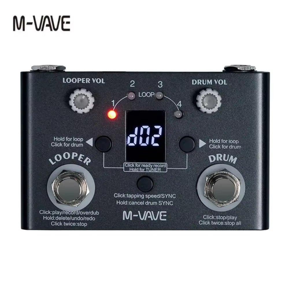 M-vave กีตาร์เหยียบกลอง Looper Effector LOST TEMPO 30 กลอง 11 Mins Looper Recoding Time Precision Tu