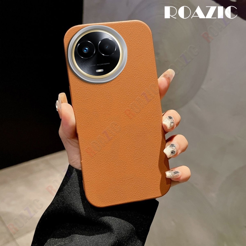 หรูหรานุ่มหนัง PU รูปแบบเคสโทรศัพท์สําหรับ Realme 11 5G/Realme 11X 5G ธุรกิจแฟชั่นที่เรียบง่ายเคสโทรศัพท์ Anti-fall โทรศัพท์ปกหลัง SHQ01