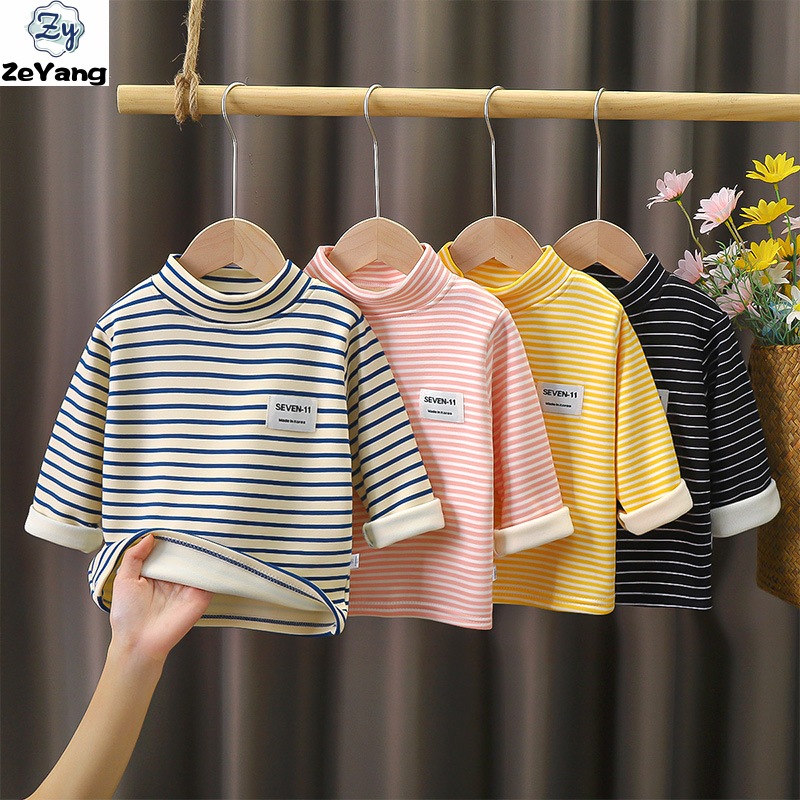[ZY] 60-140 พร้อมสต็อกเด็กขนแกะ-ขนแกะเสื้อยืดแขนยาวหนาอบอุ่นเสื้อผ้าฤดูใบไม้ร่วงฤดูหนาวเด็กสบายๆลายยาว