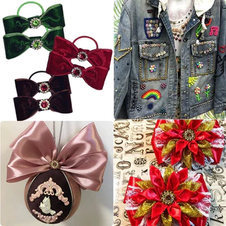 ลูกปัดคริสตัล พลอยเทียม รูปกรงเล็บดอกไม้ สําหรับตกแต่งเสื้อผ้า DIY (20ชิ้น/10-12mm)เข็มกลัดไว้อาลัย