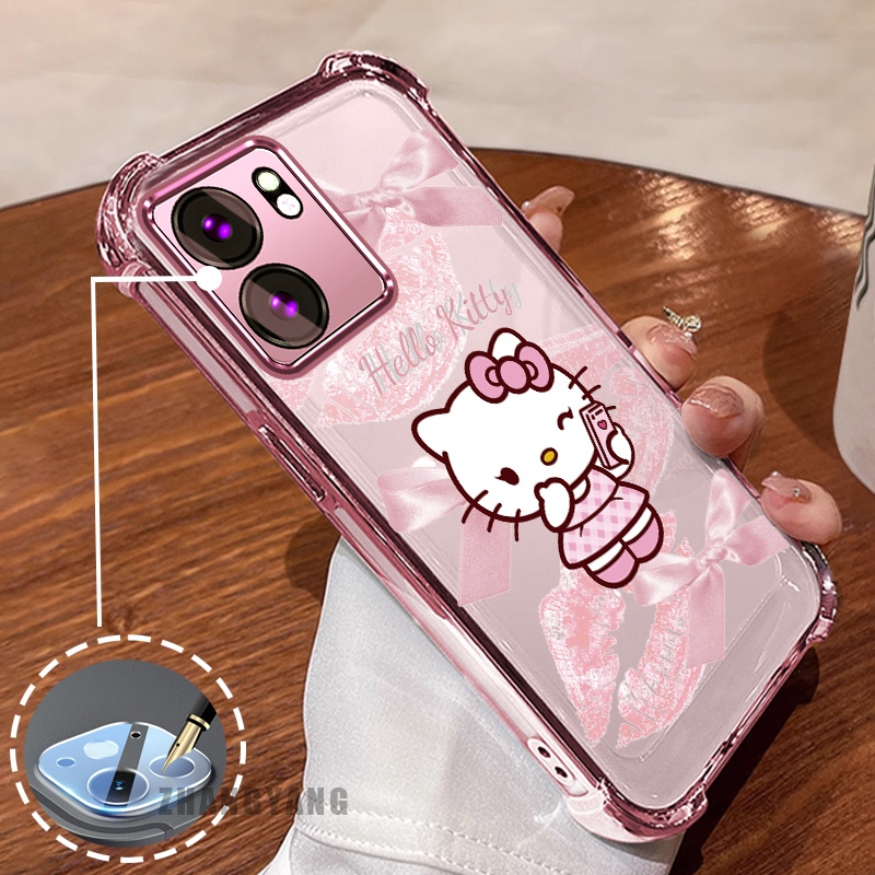 เคสสําหรับ infinix smart 9 hot 50i สี่มุม anti drop electroplated เคสโทรศัพท์ความงามริมฝีปากสีชมพูโบว์น่ารักออกแบบใหม่รูปแบบ TPU soft case