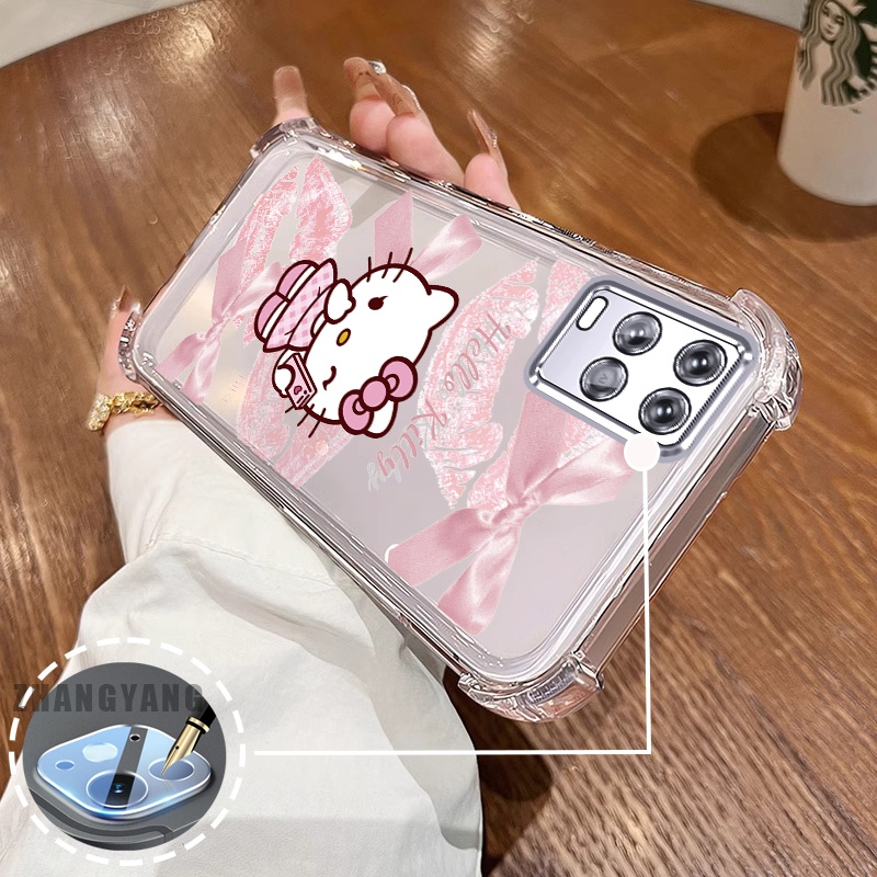 สําหรับ OPPO A54 4G สี่มุม anti drop electroplated เคสโทรศัพท์ความงามริมฝีปากสีชมพูโบว์น่ารักออกแบบใหม่รูปแบบ TPU soft case - รูปที่ 6