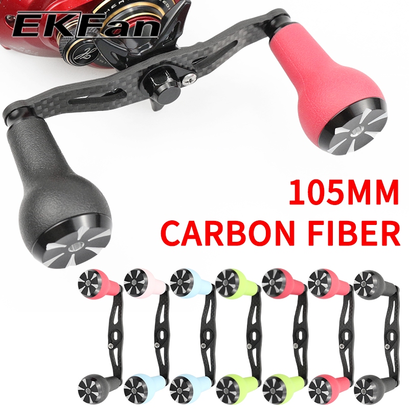 Ekfan ยาว 105 มม.คาร์บอน fibre รอกตกปลาจับลูกบิด PET สําหรับ 8x5 มม. 7x4 มม. abu Daiwa Shimano Baitcasting lure Reel