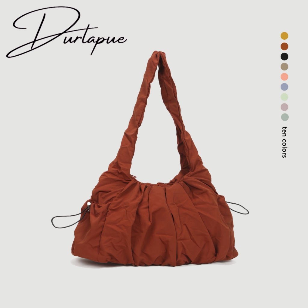 (Durlapue) แฟชั่น Water-Repellent Design หลากสีความจุขนาดใหญ่กระเป๋าถือไนลอน Unisex