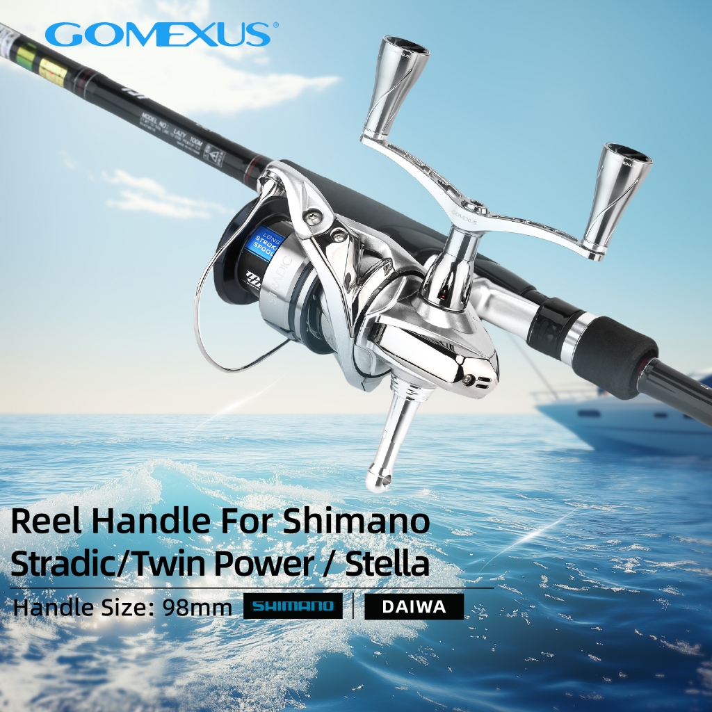 โกเม็กซัส(Gomexus) CNC แขนรอกตกปลา อุปกรณ์มือจับรอกตกปลา สำหรับ Shimano STRADIC STELLA Daiwa Garuda รอกตกปลา ชุดเริ่มต้น รอกสปินนิ่ง MDY-A20 ขนาด 72-98 มม เสากันล้ม