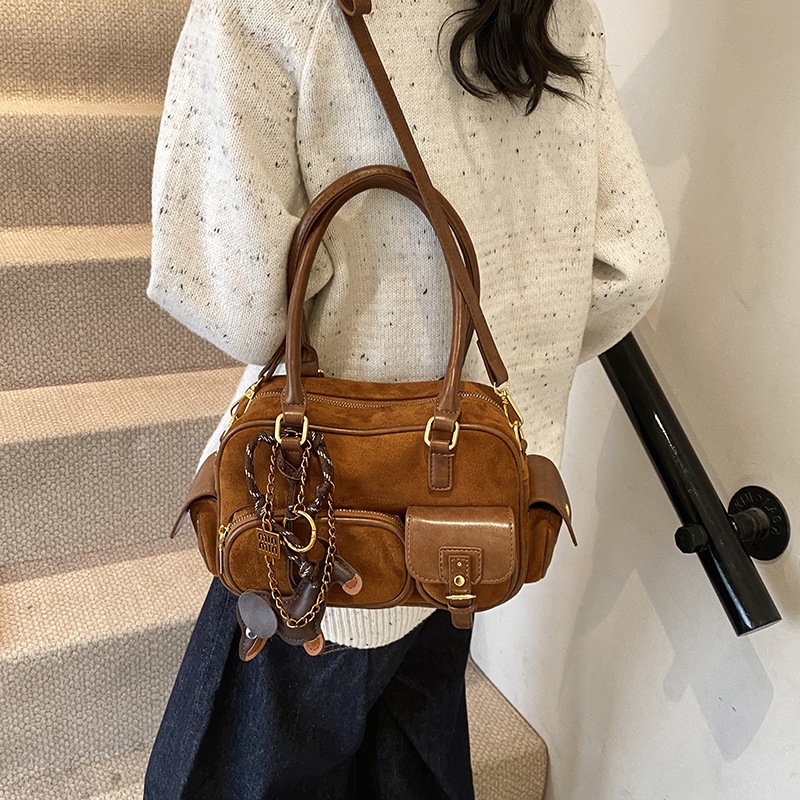 LHL BOUTIQUE กระเป๋ าหนังกลับ แฟชั่นใหม่ความจุขนาดใหญ่มัลติฟังก์ชั่นกระเป๋าสะพายข้างแบบพกพา