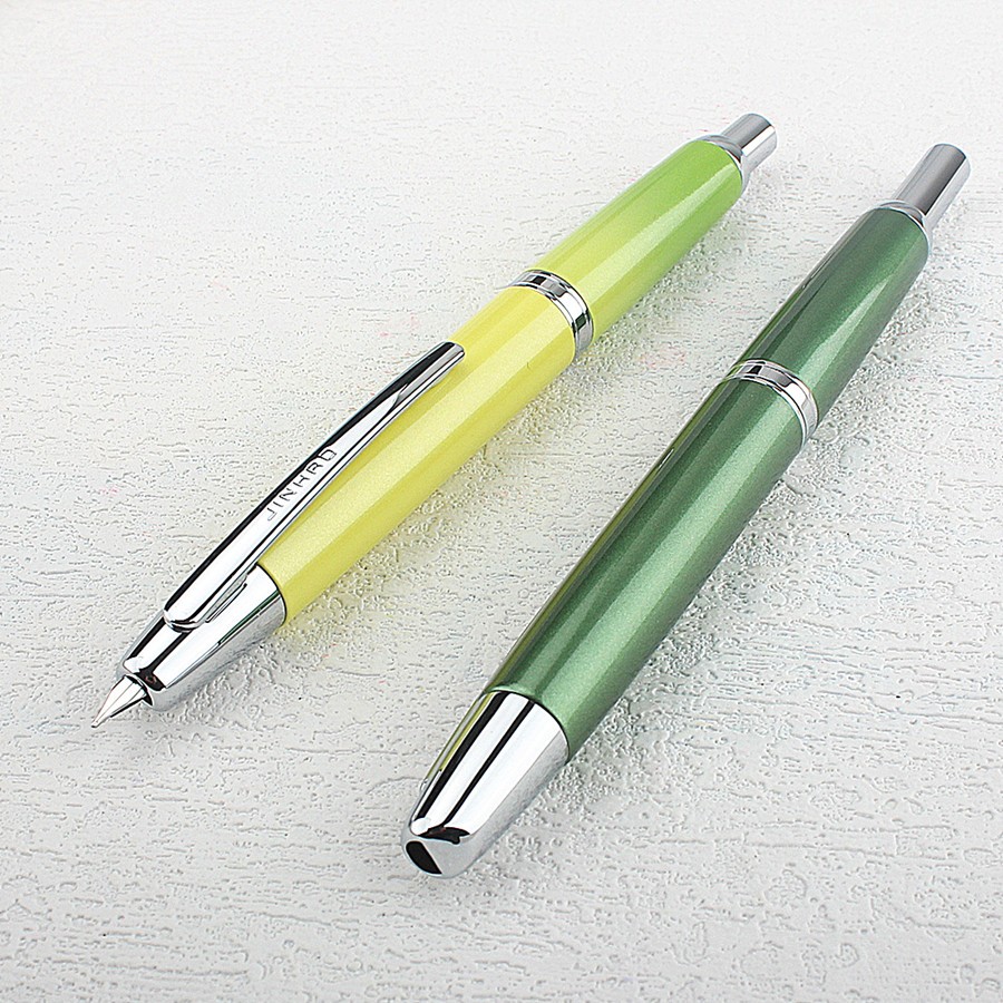 Jinhao 10 กดปากกากด Out Tip Medium Fine F Tip นักเรียนทุกวันทํางานปากกา Fountain ปากกา Matte สีดําแก