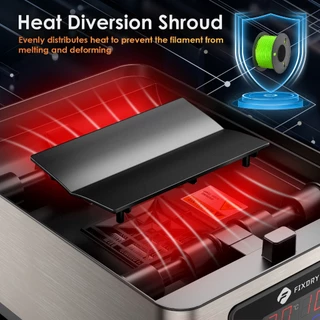 Fixdry 3D เครื่องพิมพ์ Filament เครื่องอบผ้าพร้อมพัดลม, 110W PTC Dehydrator กล่องเครื่องเป่าอุ่น, ปิด-ปล่อยความร้อนคงที่, อุณหภูมิความชื้น, 2 แกนใช้งานร่วมกับ 1.75 มม., 2.85 มม.,