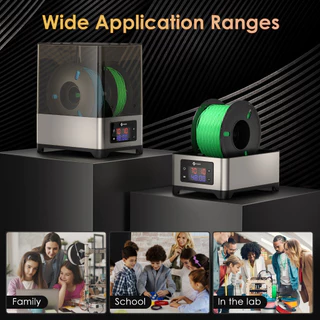 Fixdry 3D เครื่องพิมพ์ Filament เครื่องอบผ้าพร้อมพัดลม, 110W PTC Dehydrator กล่องเครื่องเป่าอุ่น, ปิด-ปล่อยความร้อนคงที่, อุณหภูมิความชื้น, 2 แกนใช้งานร่วมกับ 1.75 มม., 2.85 มม.,