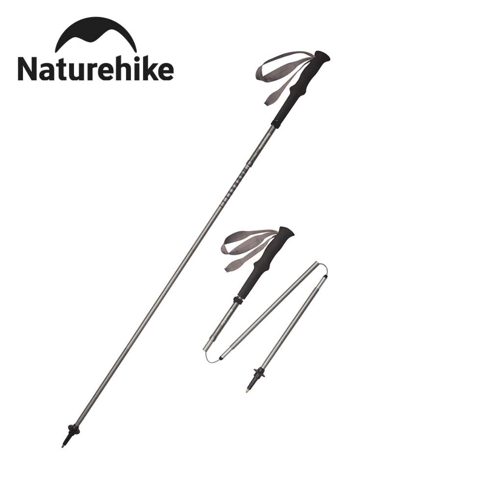 Naturehike ไม้เท้าพับได้แบบ.ultralight ทำจากอลูมิเนียม ใช้สำหรับการเดินป่าและท่องเที่ยวกลางแจ้ง