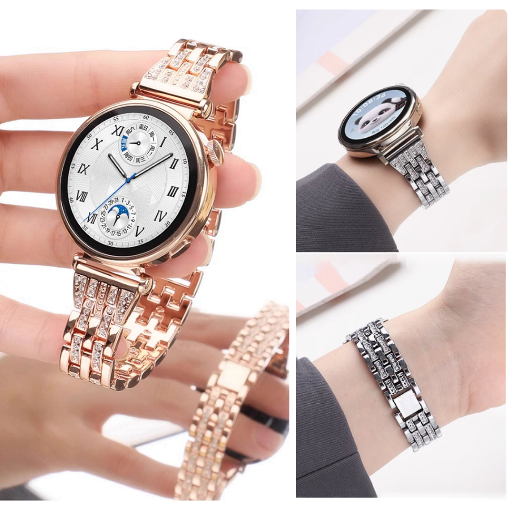 Slim Full Diamond Strap For Huawei watch GT 5 Strap Huawei watch GT5 Pro Strap / huawei gt5 strap GT2/GT3/GT5 / Huawei GT 4 Strap Redmi watch 5 Lite / Redmi watch 5 Active Strap / Amazfit bip 5 /GTS3/gts2 / Amazfit GTR 4 / Amazfit GTS4 mini Strap
