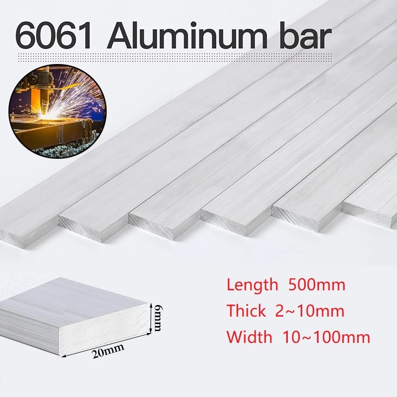 6061 Aluminium Flat Bar อลูมิเนียมแบนบาร์แผ่นแถบอลูมิเนียมแผ่นโลหะ ซีเอ็นซี บล็อกของแข็งโรงสีหุ้น