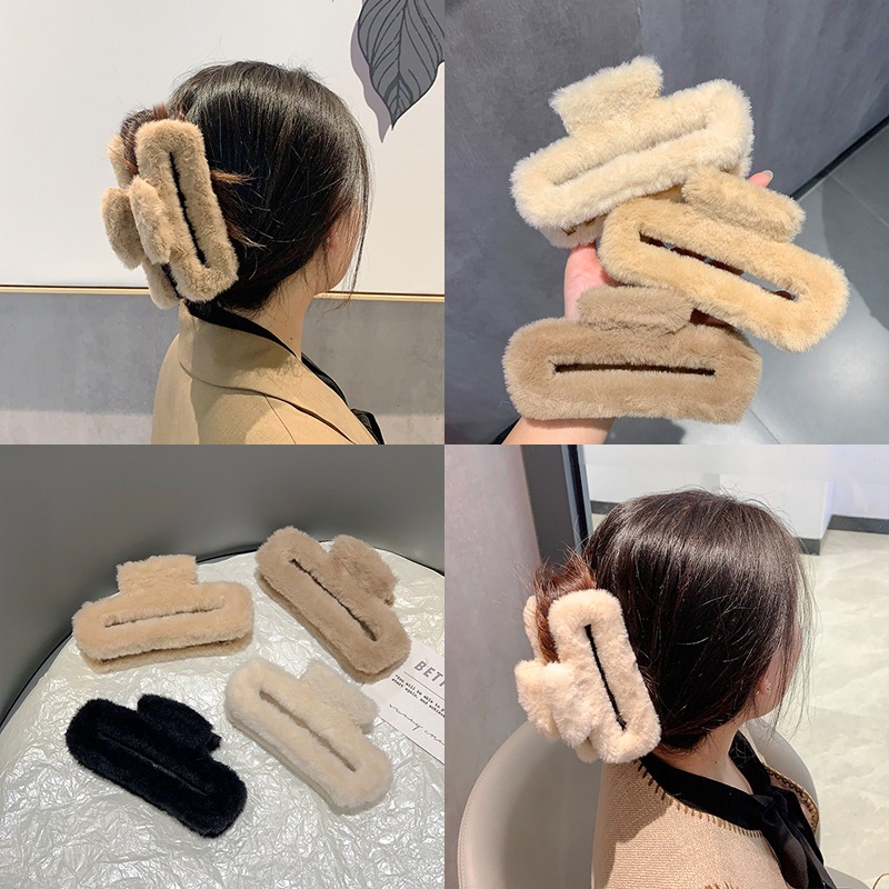 กิ๊บติดผมตุ๊กตาขนาดใหญ่ผู้หญิงฤดูใบไม้ร่วงฤดูหนาวอเนกประสงค์ผมฉลามคลิปอุปกรณ์ผมพรีเมี่ยม