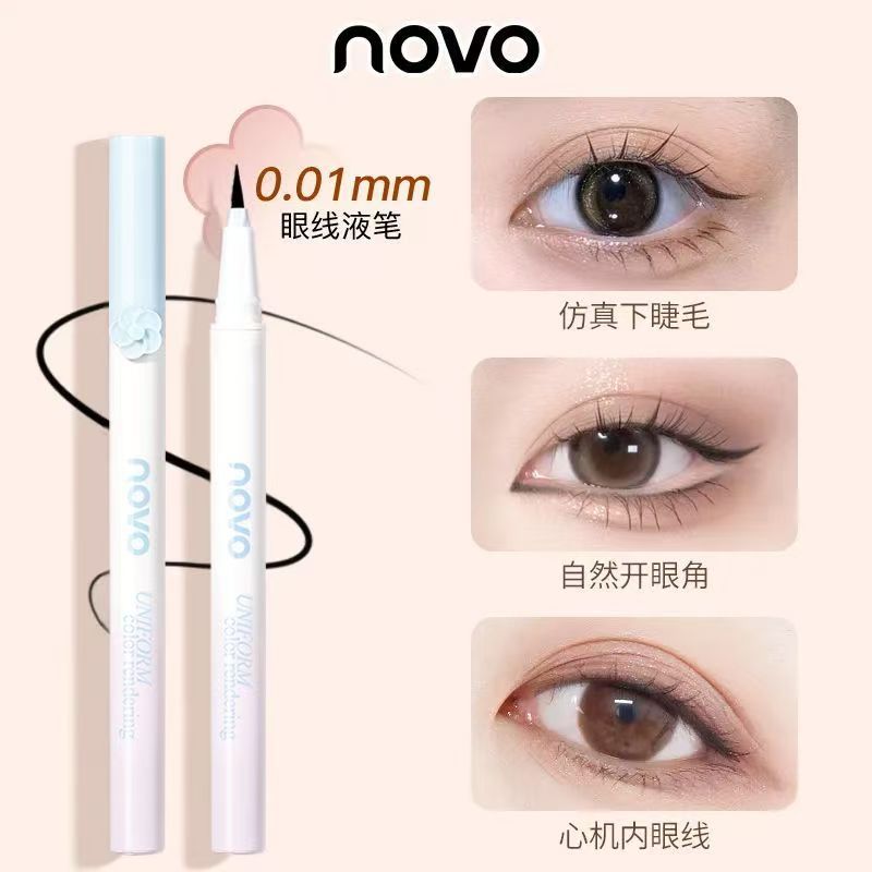 NOVO ใหม่ ดินสอเขียนขอบตาสีดํา 0.01 มม. แห้งเร็วรอยเปื้อนติดทนนานกันน้ําขยายตา 6405