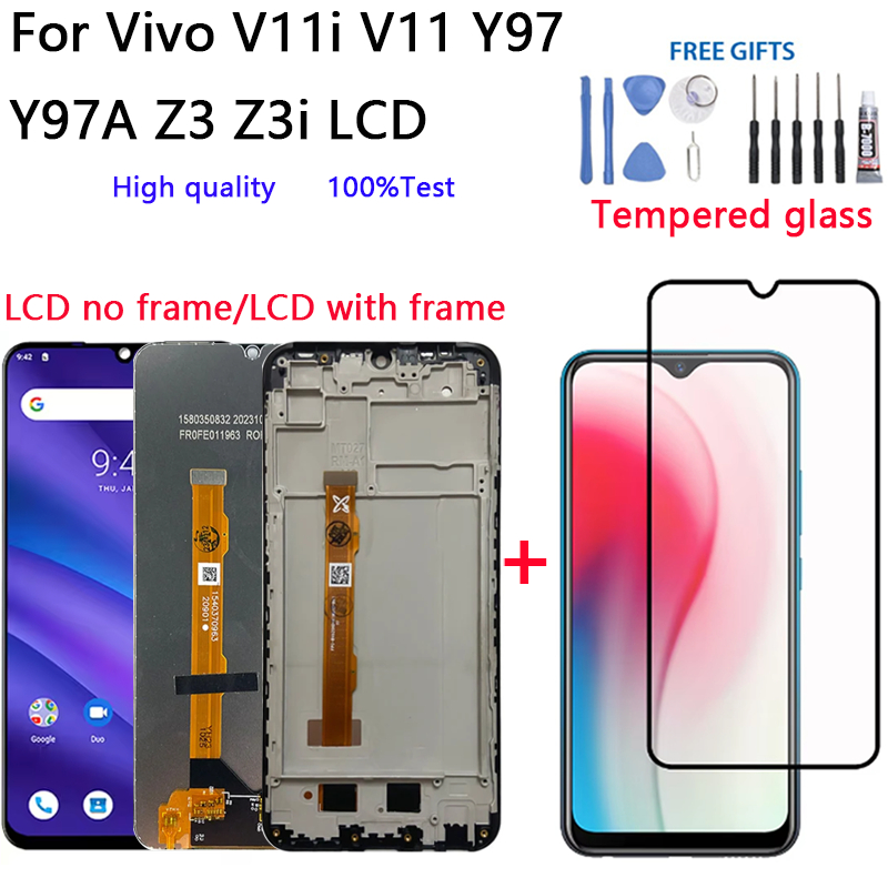 6.3 "จอแสดงผล LCD เดิมหน้าจอสัมผัส Digitizer Assembly สําหรับ Vivo V11i V11 Y97 Y97A Z3 Z3i