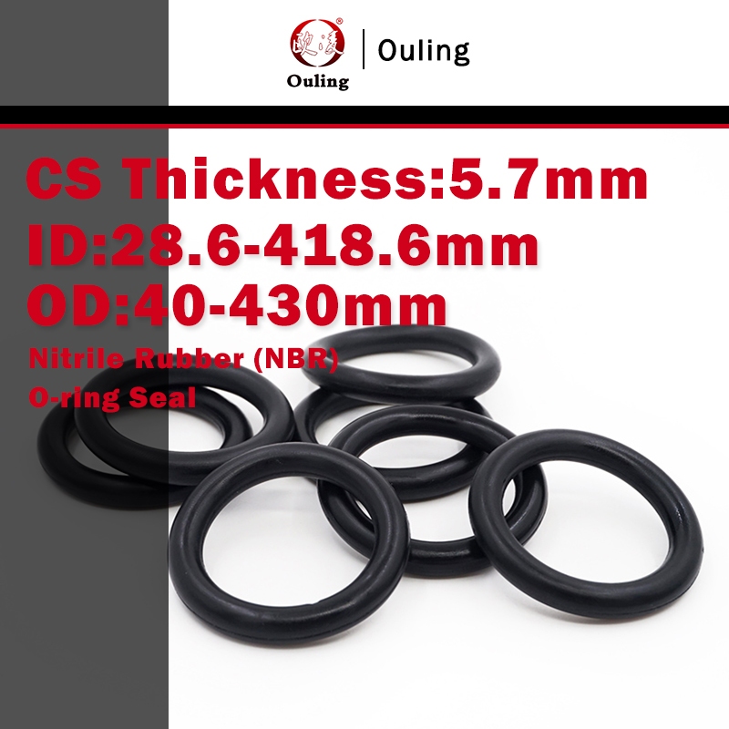 Ouling CS5.7 มม.O-แหวน ID28.6-158.6 OD40-170 มม.สีดําแหวนปิดผนึกยางไนไตรล์ NBR น้ํามันความต้านทานสวม