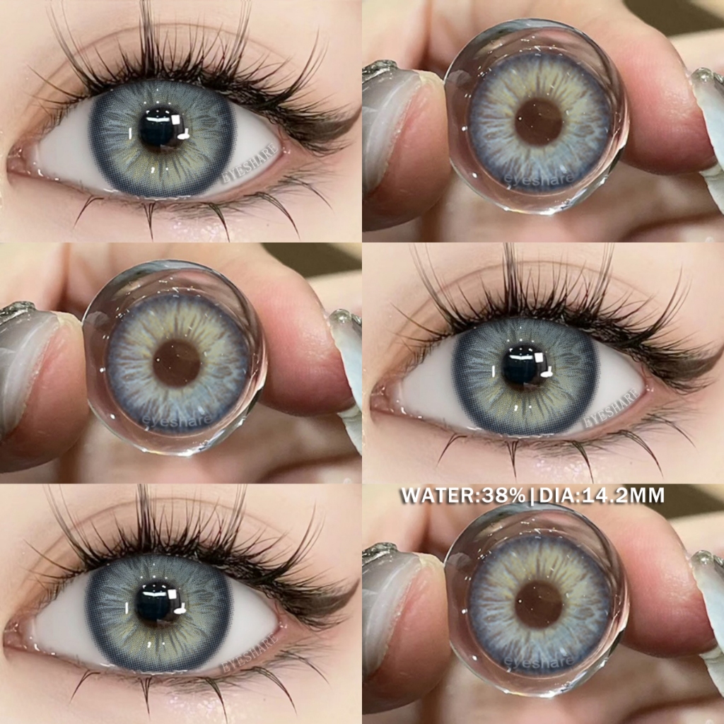 Eyeshare 1 คู่คอนแทคเลนส์สีเลนส์สีน้ําตาลสไตล์เกาหลี 14.2 มม.ธรรมชาติรายปีแฟชั่นคอนแทคเลนส์