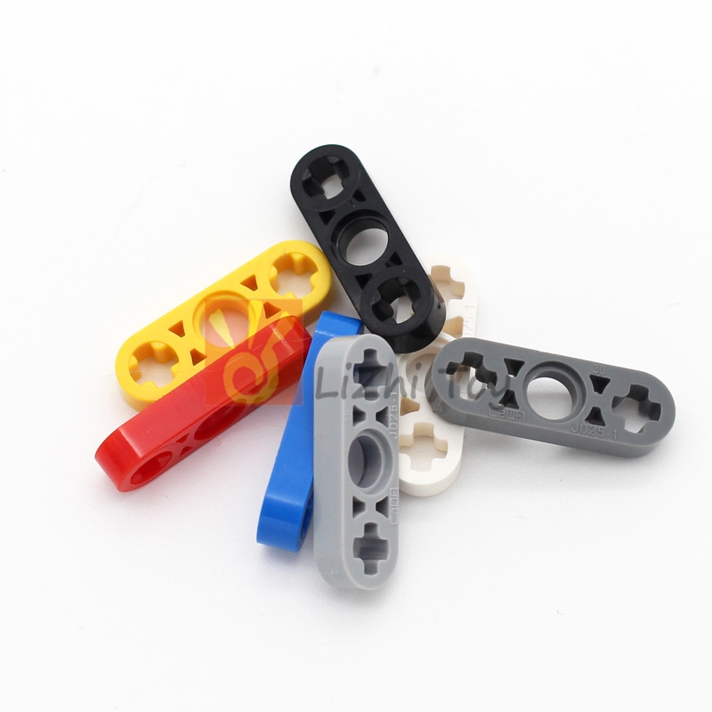 10pcs Technic Liftarm บาง 1x3 เพลาหลุม 6632 Building Brick Blocks ใช้งานร่วมกับ 65123 ประกอบอนุภาคขอ