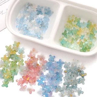 [9 มม.] อะคริลิคสี่กลีบดอกไม้ Osmanthus DIY ทําต่างหูดอกไม้เครื่องประดับดอกไม้ประมาณ 75 ชิ้น