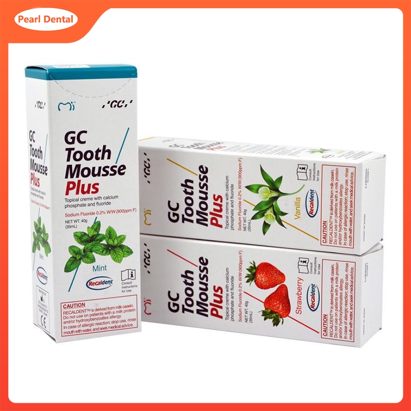 GC Tooth Mousse ครีมครีมเฉพาะที่มีแคลเซียมและฟอสเฟตชีวภาพ 40g