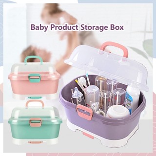 Baby Bottle Storage Box Storage Rack Drying Rack Portable Baby Cutlery Storage Box