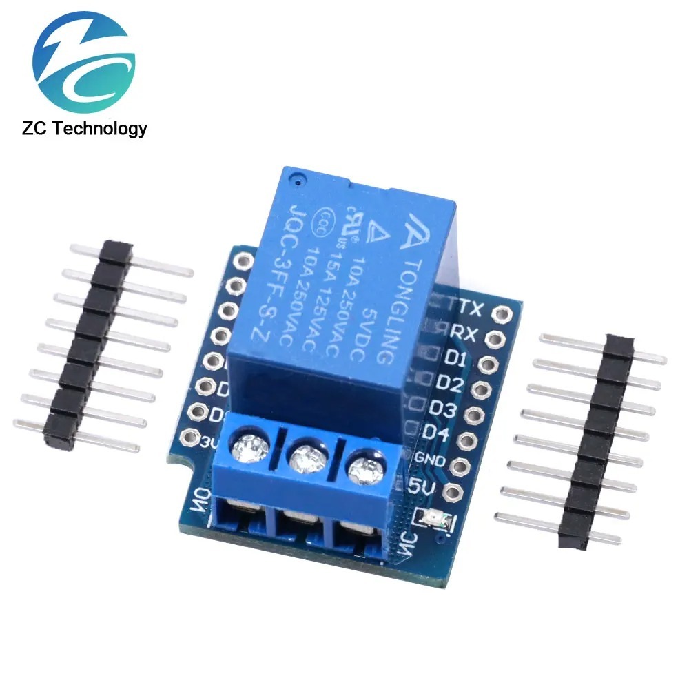 1/5pcs One Channel Wemos D1 Mini Relay Shield Wemos D1 Mini Relay โมดูลสําหรับ ESP8266 Development B