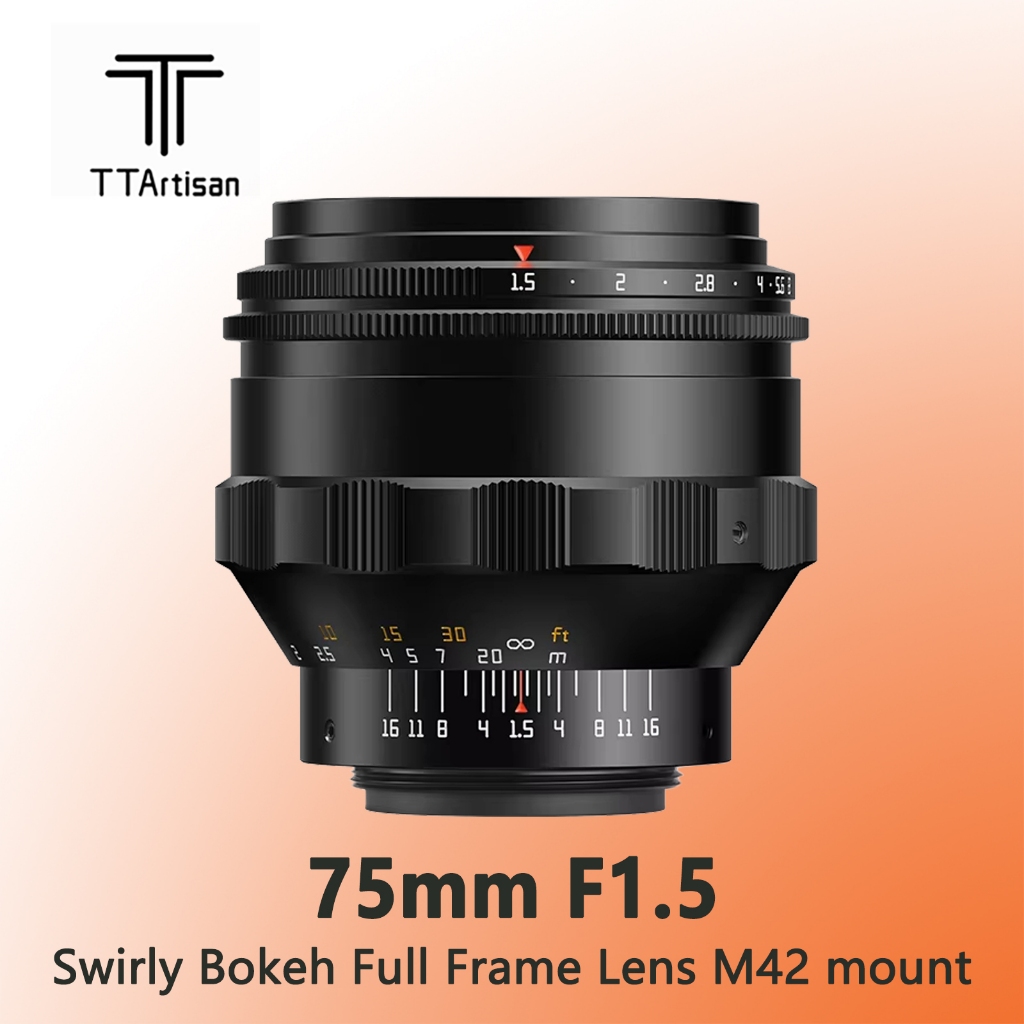 Ttartisan 75 มม.F1.5 Full Frame เลนส์ Prime รูรับแสงขนาดใหญ่สําหรับ Swirly Bokeh Humanity กล้องการถ่