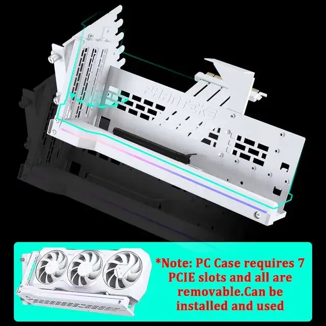 Phanteks GPUKT 4.0 ARGB การ์ดวิดีโอหมุนได้ชุด PCIe 4.0 กราฟิกการ์ดอะแดปเตอร์สาย 220 มม.รองรับ 40 series GPU