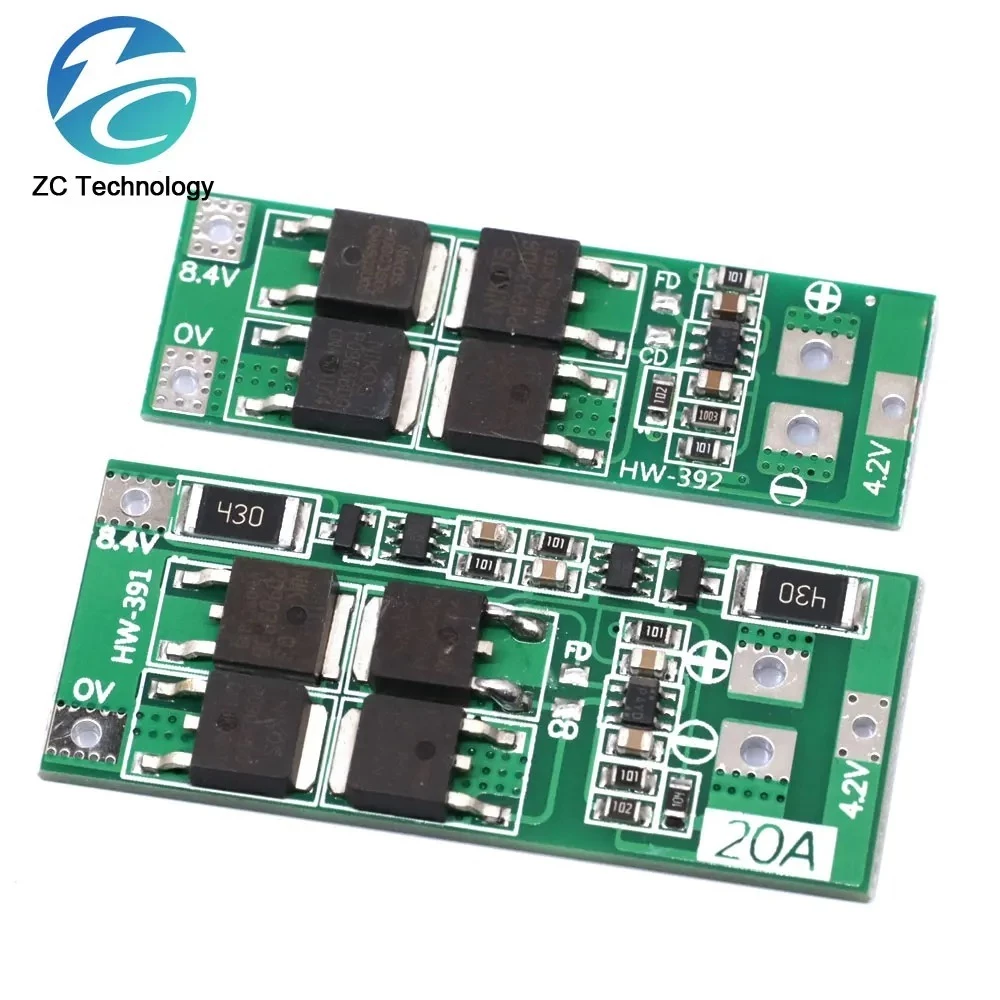 2s 20A 7.4V 8.4V 18650 แบตเตอรี่ลิเธียมป้องกัน/BMS บอร์ดมาตรฐาน/Balance สําหรับ DIY