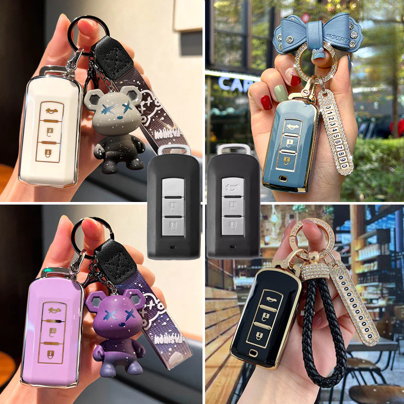 พร้อมส่ง เคสรีโมตกุญแจรถยนต์ TPU แบบนิ่ม สําหรับ Mitsubishi Mirage Xpander Outlander 3 ASX Colt Lancer Grandis Pajero Sport Eclipse Cross Montero Xpander