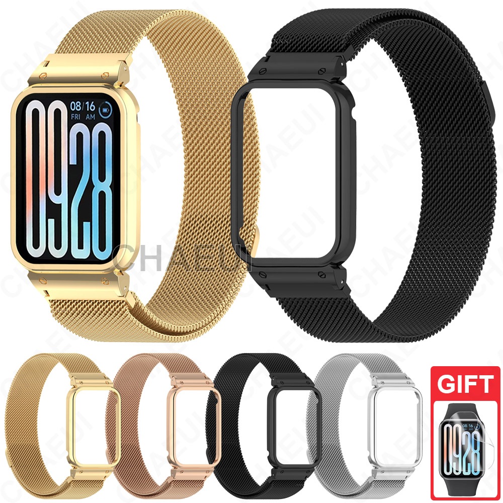 สร้อยข้อมือเปลี่ยนวงสแตนเลสสายโลหะสําหรับ Xiaomi Smart Band 9 Pro