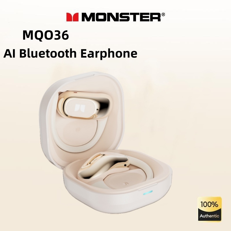 Monster MQO36 หูฟังบลูทูธการแปล AI แบบเปิดหูลดเสียงรบกวนคุณภาพเสียงรอบทิศทาง