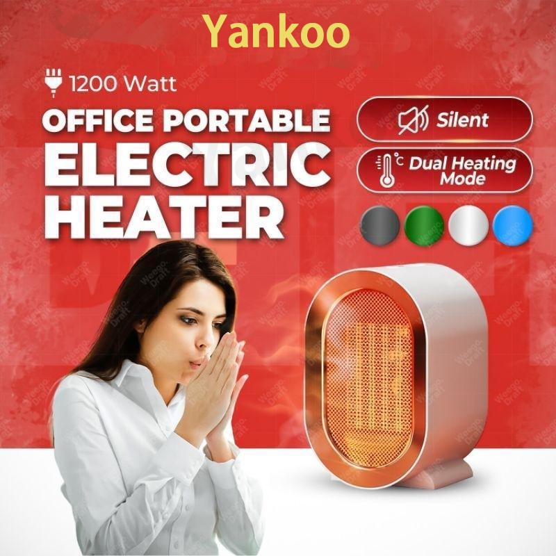 【หุ้นท้องถิ่นของไทย】เครื่องทําความร้อนไฟฟ้าขนาดเล็ก 1200W พัดลมทําความร้อนเสียงรบกวนต่ํา Energy Conservation การไหลเวียนของอากาศ เครื่องเป่าลมร้อน พัดลมอุ่น เครื่องทําความร้อน