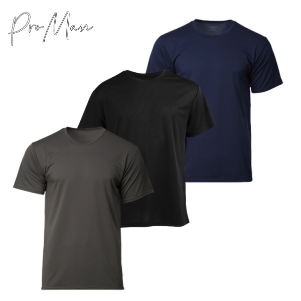 ProMan-ฤดูร้อนสีล้วนคอกลมแขนสั้น  แบบหลวม  ลำลอง  บ้าน
