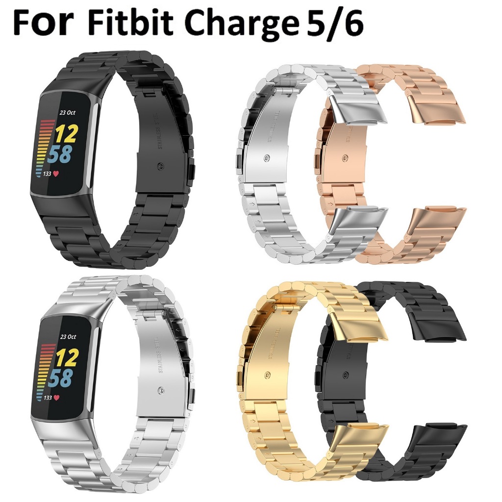 สแตนเลส สาย Compatible For Fitbit Charge 6 Strap Metal Fitbit Charge 5 สาย Smart watch accessories A